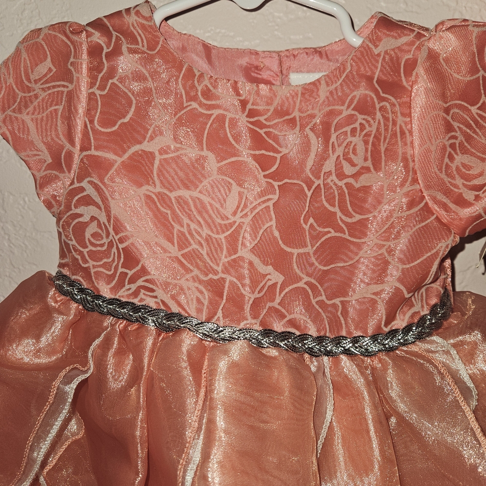 Charming Coral Kids Dress with Bloomers ** FINAL SALE** - Picture 2 of 6